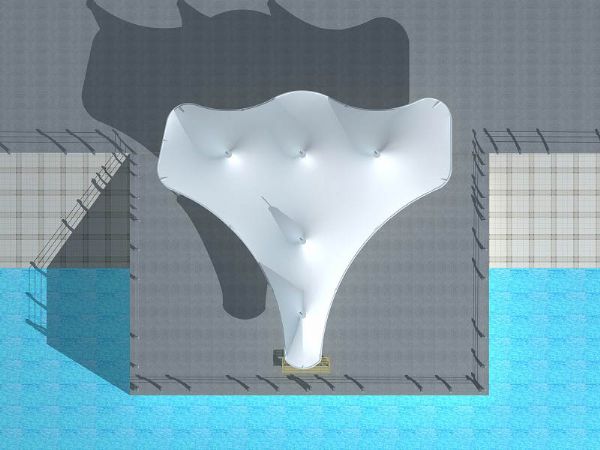 泳池膜結構遮陽蓬