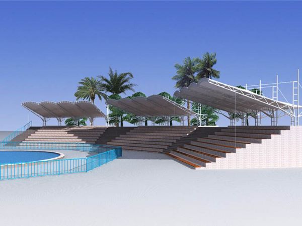 泳池膜結構遮陽蓬